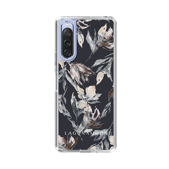 Slim Protection Case［ LAGUNAMOON - NuanceFlower - Navy ］