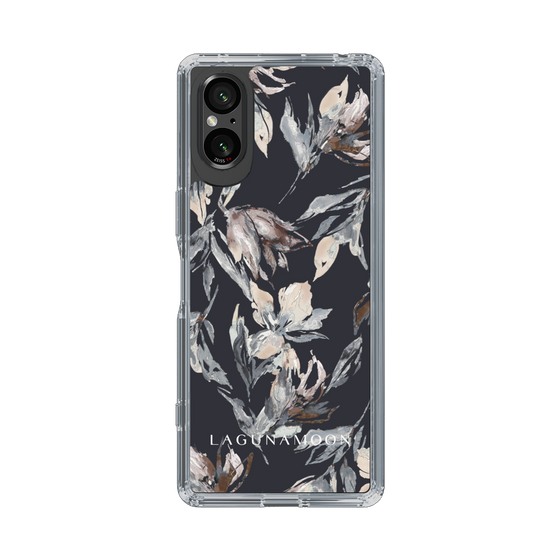 Slim Protection Case［ LAGUNAMOON - NuanceFlower - Navy ］