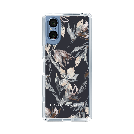 Slim Protection Case［ LAGUNAMOON - NuanceFlower - Navy ］