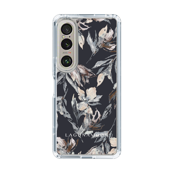 Slim Protection Case［ LAGUNAMOON - NuanceFlower - Navy ］