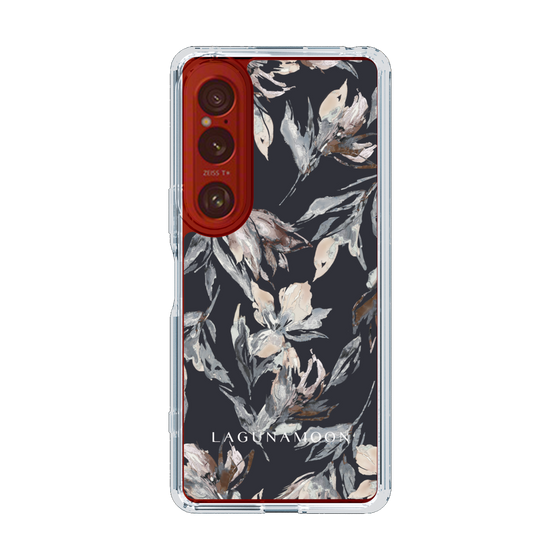 Slim Protection Case［ LAGUNAMOON - NuanceFlower - Navy ］