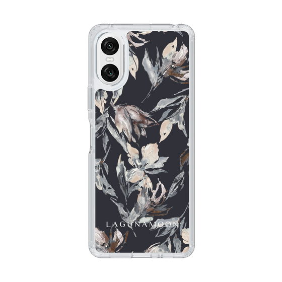 Slim Protection Case［ LAGUNAMOON - NuanceFlower - Navy ］