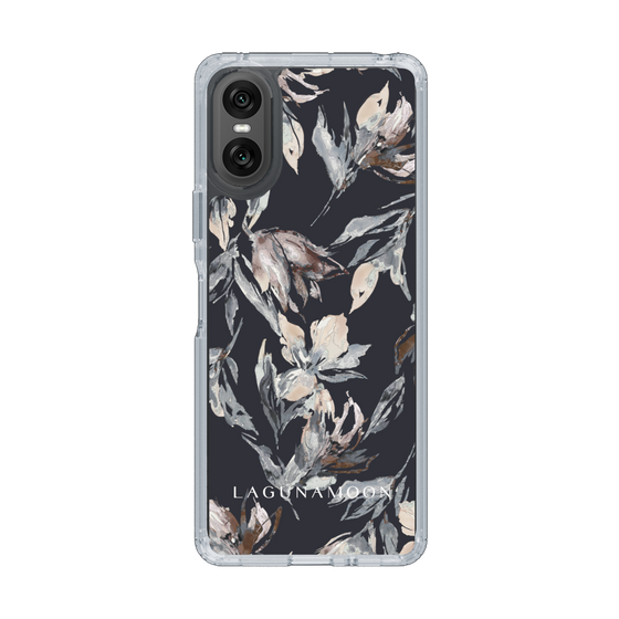 Slim Protection Case［ LAGUNAMOON - NuanceFlower - Navy ］