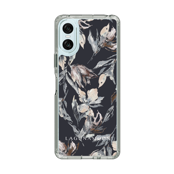 Slim Protection Case［ LAGUNAMOON - NuanceFlower - Navy ］