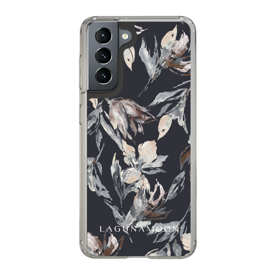 Slim Protection Case［ LAGUNAMOON - NuanceFlower - Navy ］