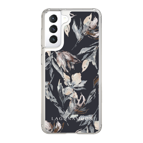 Slim Protection Case［ LAGUNAMOON - NuanceFlower - Navy ］