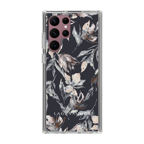 Slim Protection Case［ LAGUNAMOON - NuanceFlower - Navy ］
