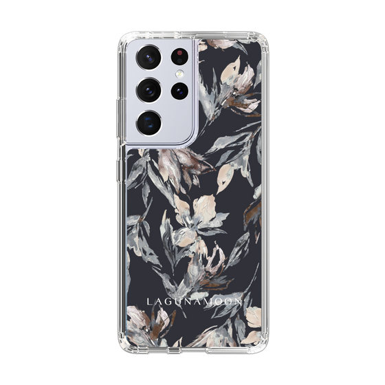 Slim Protection Case［ LAGUNAMOON - NuanceFlower - Navy ］