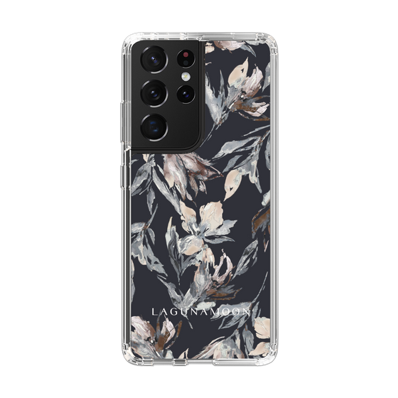 Slim Protection Case［ LAGUNAMOON - NuanceFlower - Navy ］
