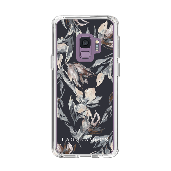 Slim Protection Case［ LAGUNAMOON - NuanceFlower - Navy ］