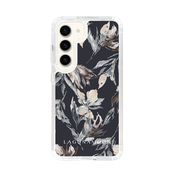 Slim Protection Case［ LAGUNAMOON - NuanceFlower - Navy ］