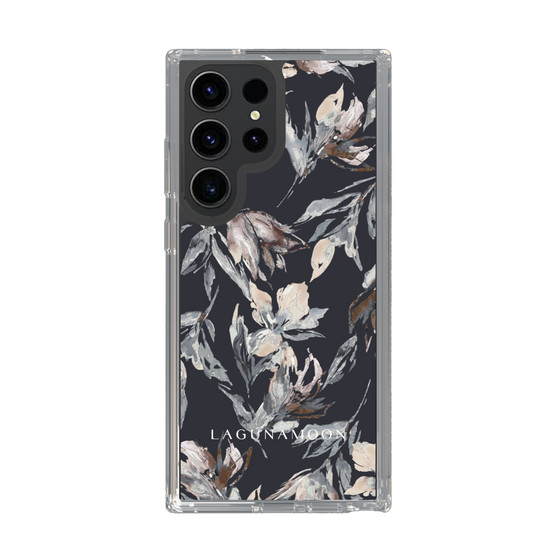 Slim Protection Case［ LAGUNAMOON - NuanceFlower - Navy ］