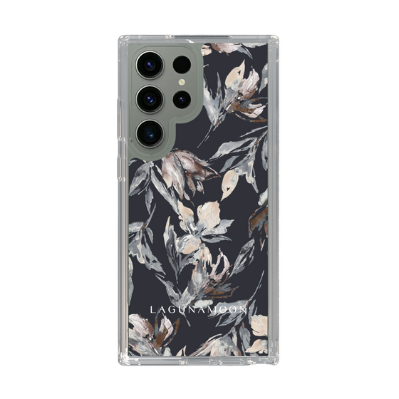 Slim Protection Case［ LAGUNAMOON - NuanceFlower - Navy ］