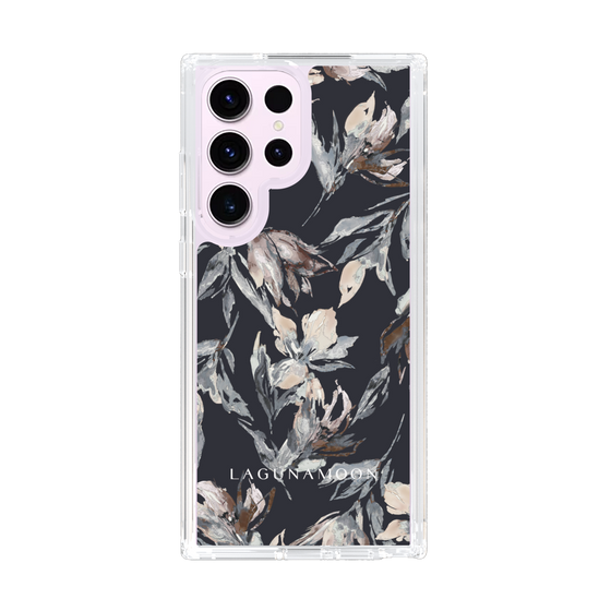 Slim Protection Case［ LAGUNAMOON - NuanceFlower - Navy ］