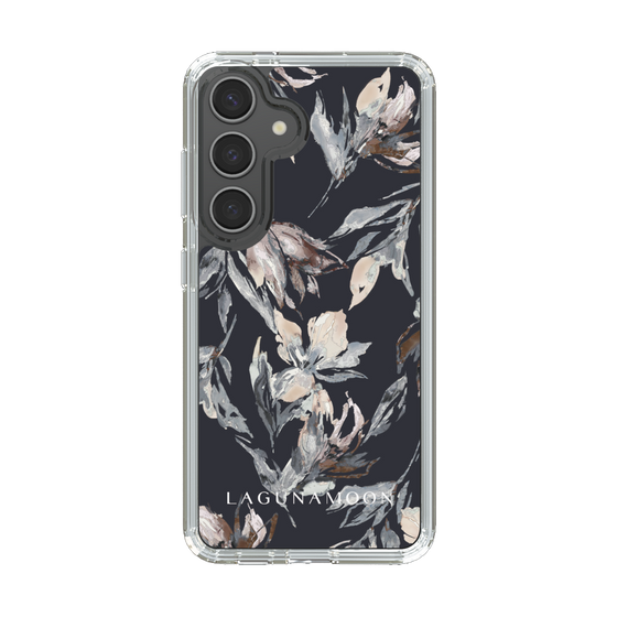 Slim Protection Case［ LAGUNAMOON - NuanceFlower - Navy ］