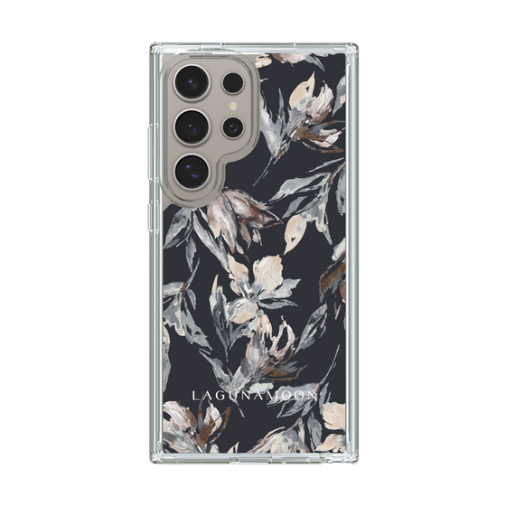 Slim Protection Case［ LAGUNAMOON - NuanceFlower - Navy ］