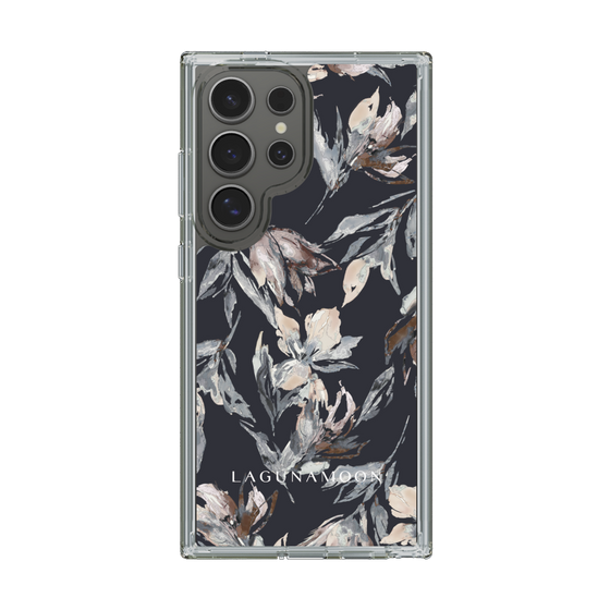 Slim Protection Case［ LAGUNAMOON - NuanceFlower - Navy ］
