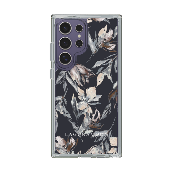 Slim Protection Case［ LAGUNAMOON - NuanceFlower - Navy ］