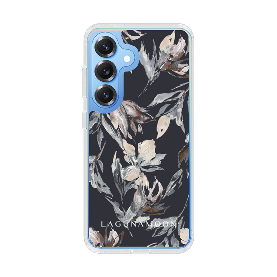 Slim Protection Case［ LAGUNAMOON - NuanceFlower - Navy ］