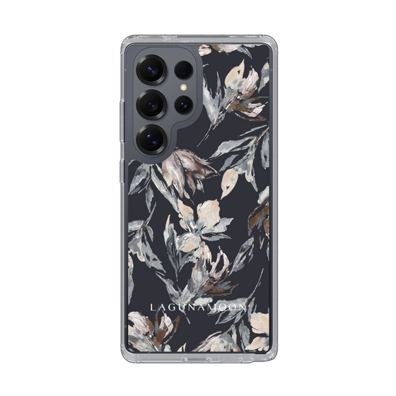 Slim Protection Case［ LAGUNAMOON - NuanceFlower - Navy ］