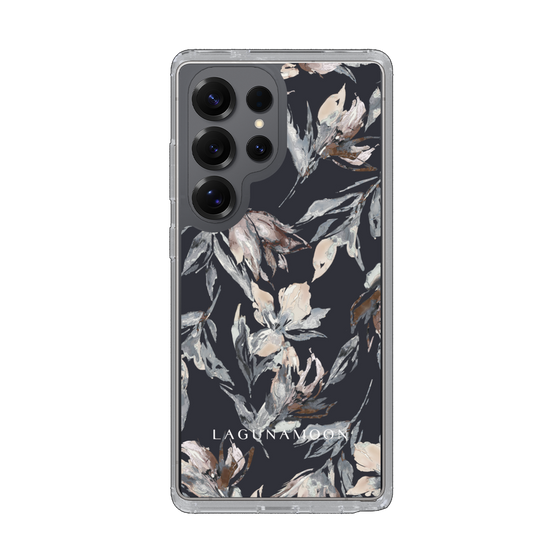 Slim Protection Case［ LAGUNAMOON - NuanceFlower - Navy ］