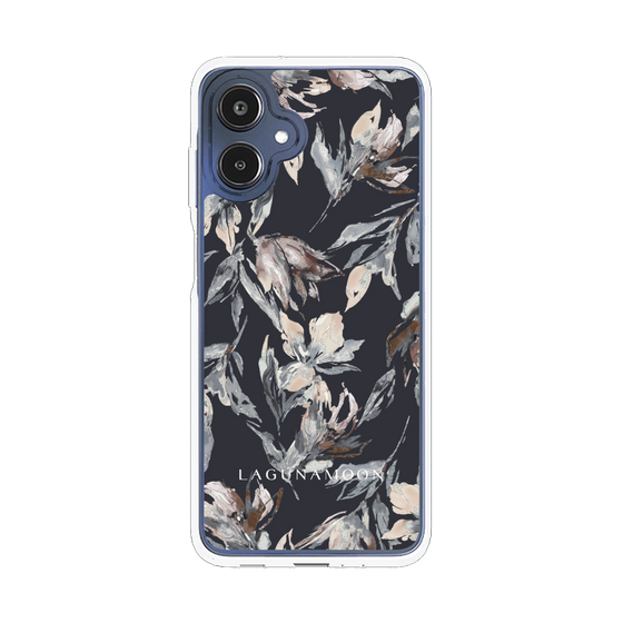Slim Protection Case［ LAGUNAMOON - NuanceFlower - Navy ］
