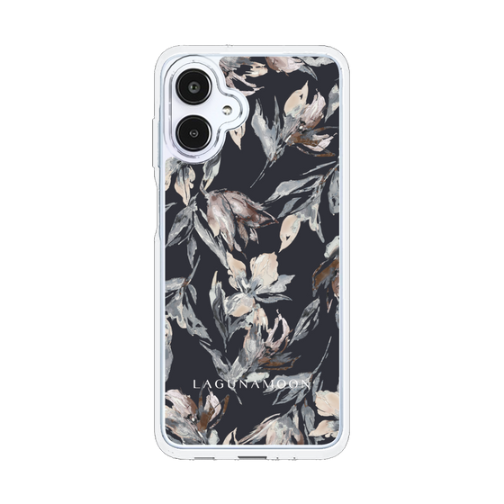 Slim Protection Case［ LAGUNAMOON - NuanceFlower - Navy ］