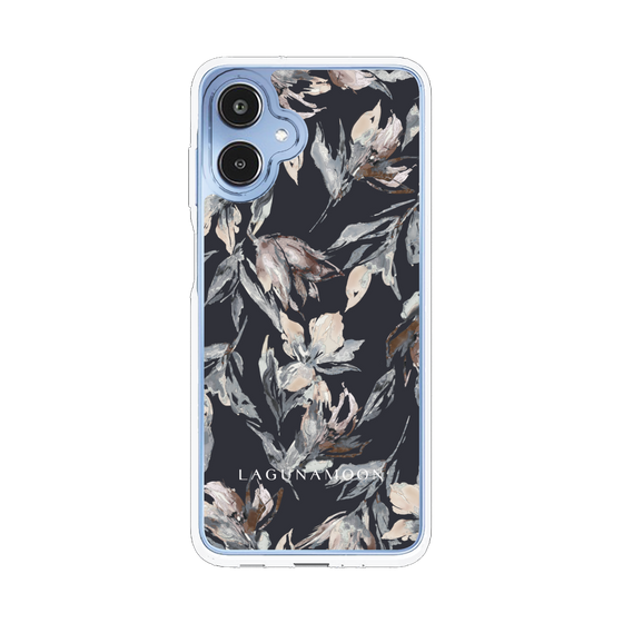 Slim Protection Case［ LAGUNAMOON - NuanceFlower - Navy ］