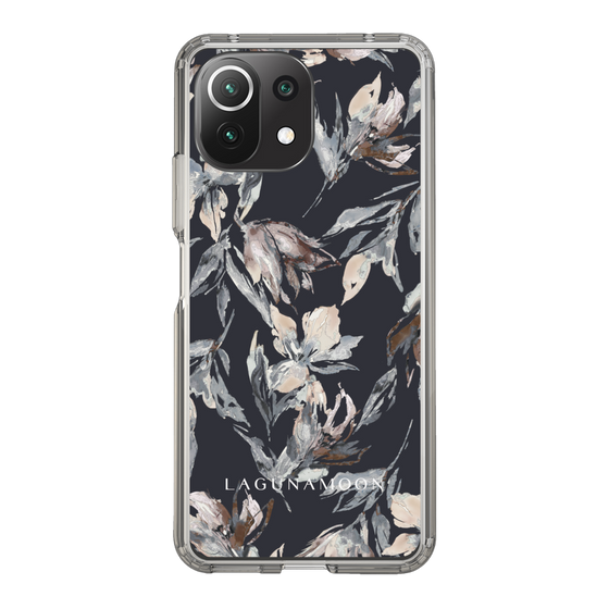 Slim Protection Case［ LAGUNAMOON - NuanceFlower - Navy ］