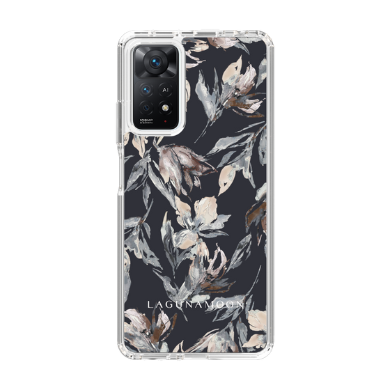 Slim Protection Case［ LAGUNAMOON - NuanceFlower - Navy ］