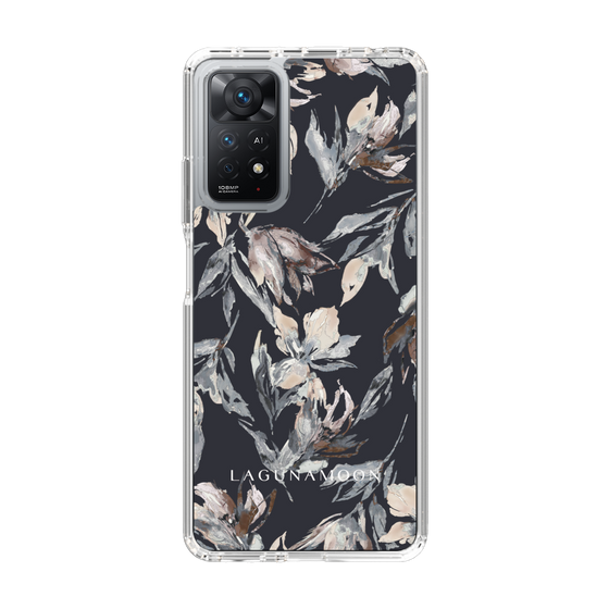 Slim Protection Case［ LAGUNAMOON - NuanceFlower - Navy ］
