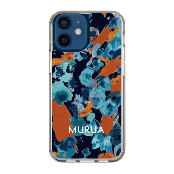 Slim Protection Case［ MURUA - Art print - Navy × Orange ］
