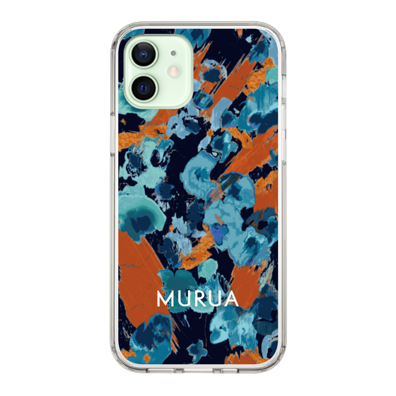 Slim Protection Case［ MURUA - Art print - Navy × Orange ］