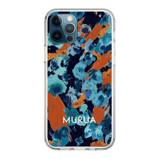 Slim Protection Case［ MURUA - Art print - Navy × Orange ］