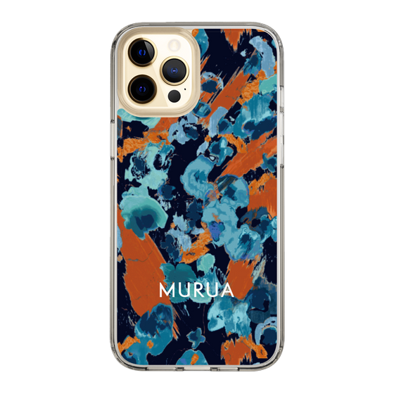 Slim Protection Case［ MURUA - Art print - Navy × Orange ］