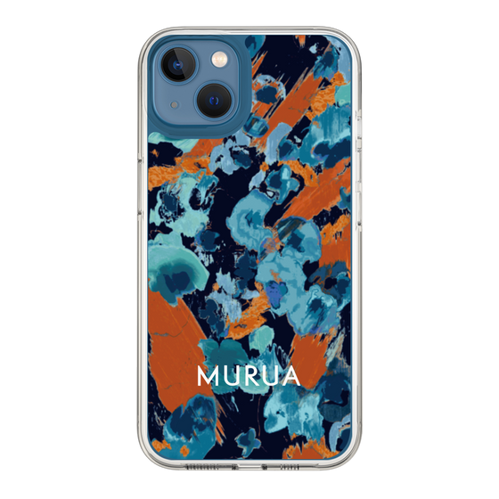 Slim Protection Case［ MURUA - Print - Blue × Orange ］