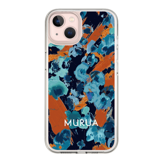 Slim Protection Case［ MURUA - Print - Blue × Orange ］