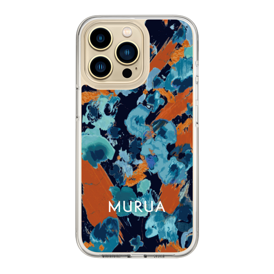 Slim Protection Case［ MURUA - Art print - Navy × Orange ］