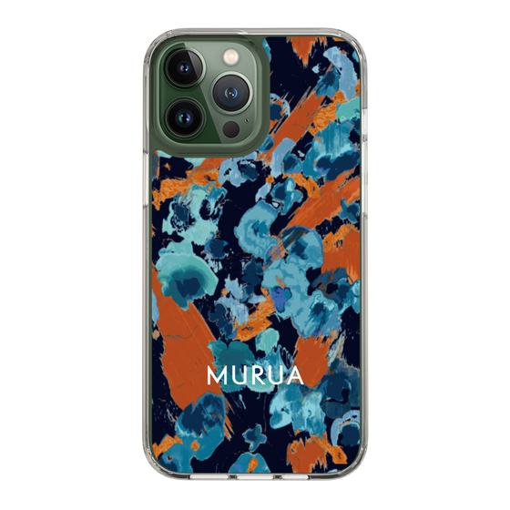 Slim Protection Case［ MURUA - Art print - Navy × Orange ］