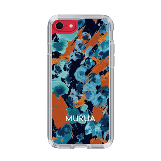 Slim Protection Case［ MURUA - Art print - Navy × Orange ］
