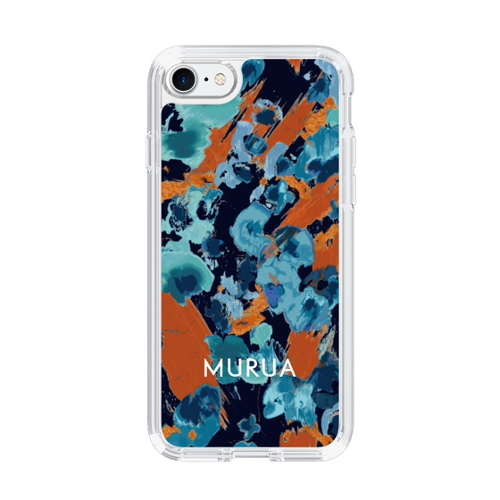 Slim Protection Case［ MURUA - Art print - Navy × Orange ］