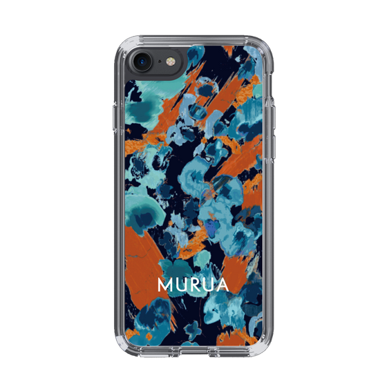 Slim Protection Case［ MURUA - Art print - Navy × Orange ］