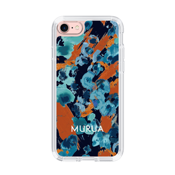 Slim Protection Case［ MURUA - Art print - Navy × Orange ］
