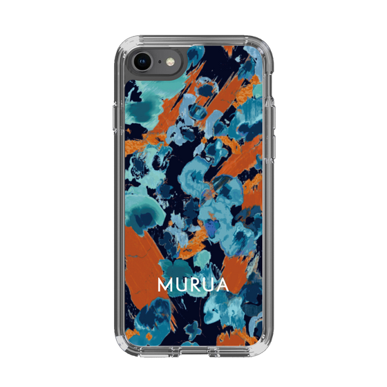 Slim Protection Case［ MURUA - Art print - Navy × Orange ］