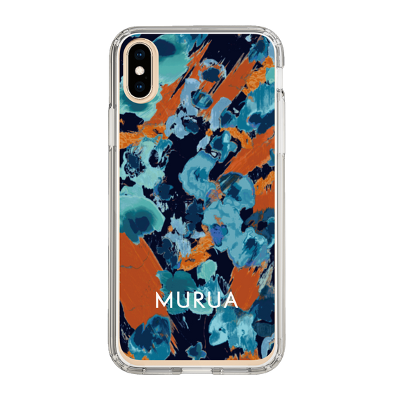 Slim Protection Case［ MURUA - Art print - Navy × Orange ］