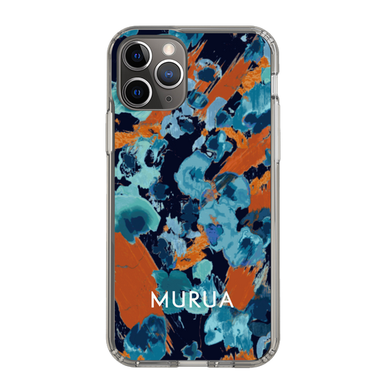 Slim Protection Case［ MURUA - Art print - Navy × Orange ］