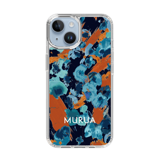 Slim Protection Case［ MURUA - Art print - Navy × Orange ］