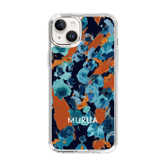 Slim Protection Case［ MURUA - Art print - Navy × Orange ］