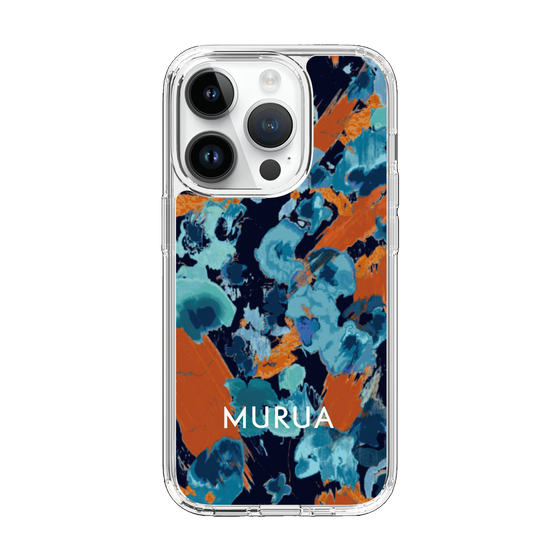 Slim Protection Case［ MURUA - Art print - Navy × Orange ］