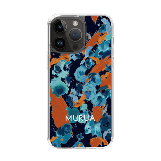 Slim Protection Case［ MURUA - Art print - Navy × Orange ］